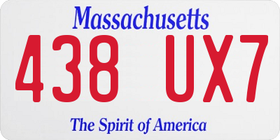 MA license plate 438UX7