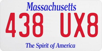 MA license plate 438UX8