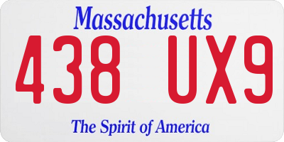 MA license plate 438UX9