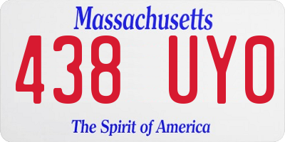 MA license plate 438UY0