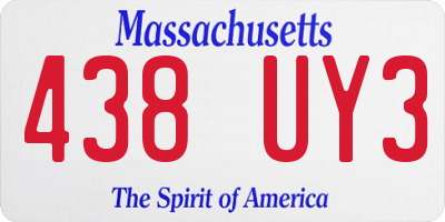 MA license plate 438UY3