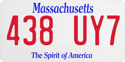MA license plate 438UY7