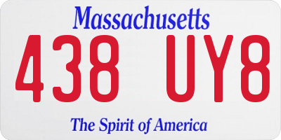 MA license plate 438UY8