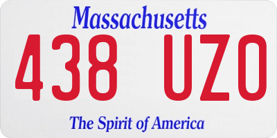 MA license plate 438UZ0