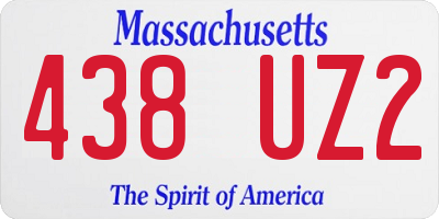 MA license plate 438UZ2