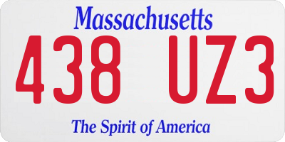 MA license plate 438UZ3