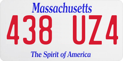 MA license plate 438UZ4
