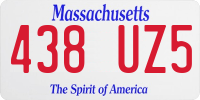 MA license plate 438UZ5
