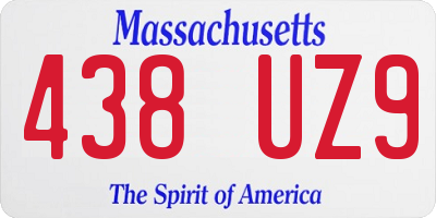 MA license plate 438UZ9