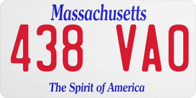 MA license plate 438VA0