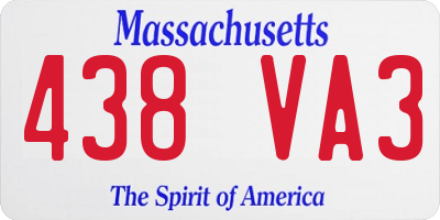 MA license plate 438VA3