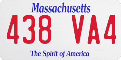 MA license plate 438VA4