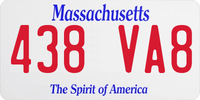 MA license plate 438VA8