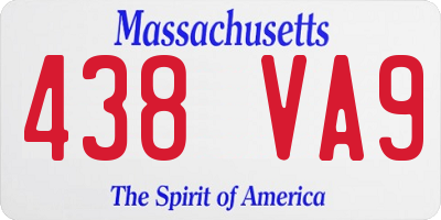 MA license plate 438VA9