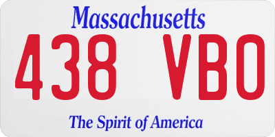 MA license plate 438VB0