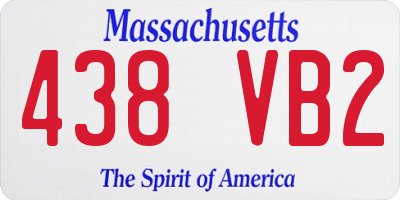 MA license plate 438VB2