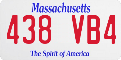 MA license plate 438VB4
