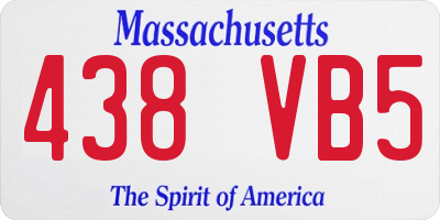 MA license plate 438VB5