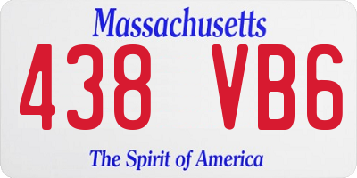 MA license plate 438VB6