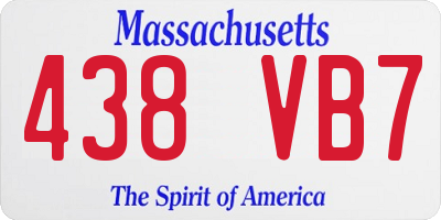 MA license plate 438VB7
