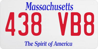 MA license plate 438VB8