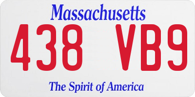 MA license plate 438VB9