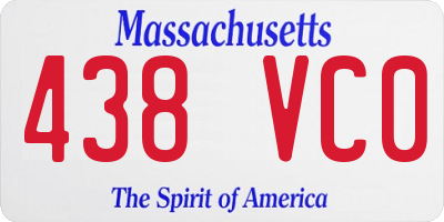 MA license plate 438VC0