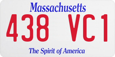 MA license plate 438VC1