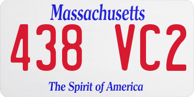 MA license plate 438VC2