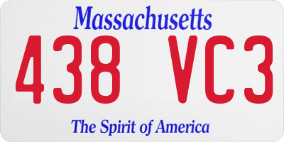 MA license plate 438VC3