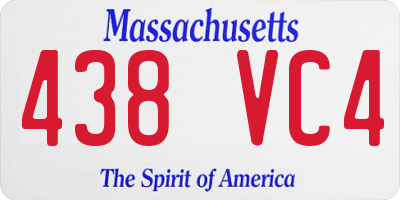 MA license plate 438VC4