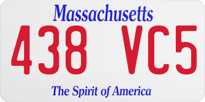 MA license plate 438VC5