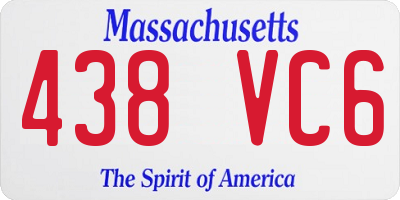 MA license plate 438VC6
