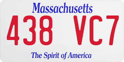 MA license plate 438VC7