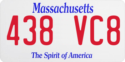 MA license plate 438VC8