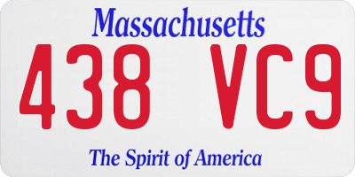 MA license plate 438VC9