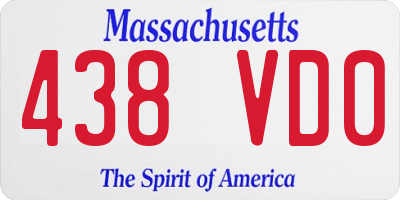 MA license plate 438VD0