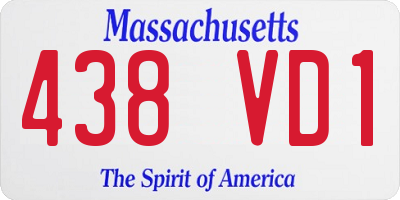 MA license plate 438VD1