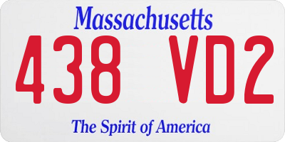 MA license plate 438VD2