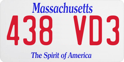MA license plate 438VD3