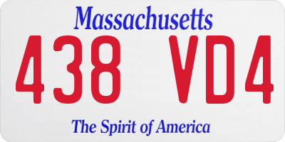 MA license plate 438VD4