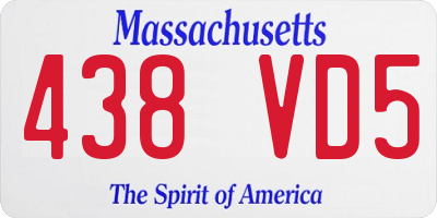 MA license plate 438VD5