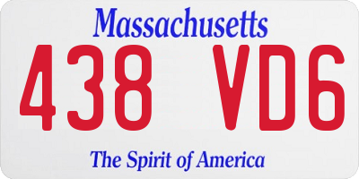 MA license plate 438VD6