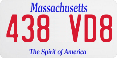 MA license plate 438VD8
