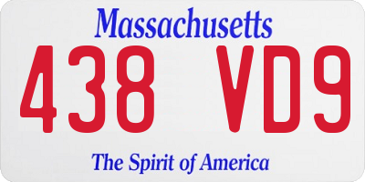 MA license plate 438VD9