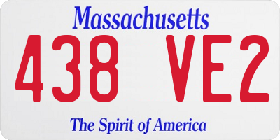 MA license plate 438VE2