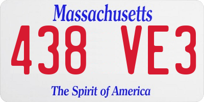 MA license plate 438VE3