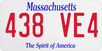 MA license plate 438VE4