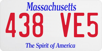 MA license plate 438VE5