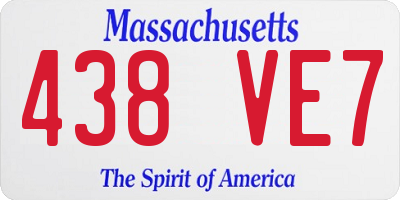 MA license plate 438VE7